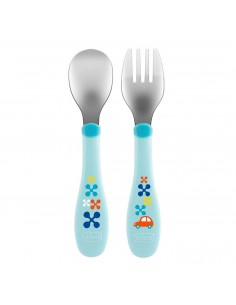 Chicco Posate Inox Azzurro