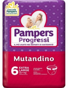 Pampers Progressi Mutandino Tg. 6 Extra Large 15kg+ 15pz