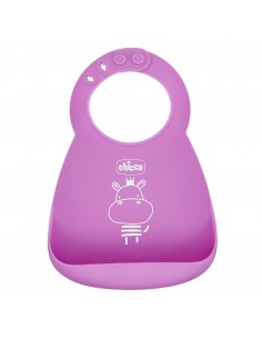Chicco Bavaglino in Silicone con Tasca Rosa