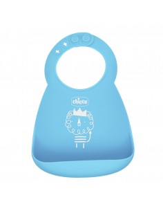 Chicco Bavaglino in Silicone con Tasca Azzurro