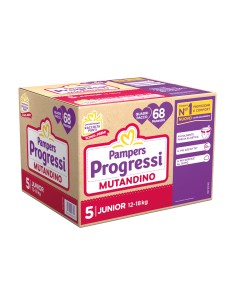 Pampers Progressi Mutandino Quadripack  Tg.5 Junior 12-18kg 68pz