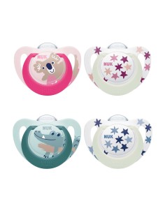 Nuk Succhietto Star Day & Night 18-36M Silicone 2pz Assortiti