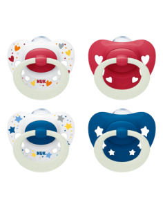 Nuk Succhietto Signature Night 18-36m Silicone 2pz Colori Assortiti