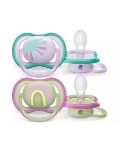 Avent Succhietto Ultra Air 0-6m Silicone Bimba 2pz