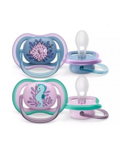 Avent Succhietto Ultra Air 6-18m Silicone Bimba 2pz