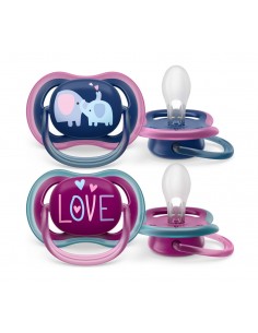 Avent Succhietto Ultra Air 18m+ Silicone Bimba 2pz