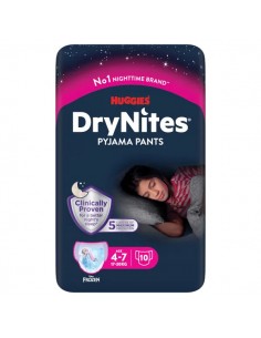 Huggies Drynites Girl 4-7 Anni 17-30kg 10pz