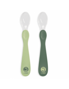J Bimbi 2 Cucchiaini Silicone 6m+ Verde