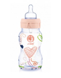 J Bimbi Biberon Trendy 6m+ Flusso Veloce 330ml Pesca