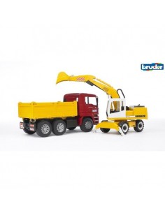 Bruder Camion MAN TGA con Scavatrice Liebherr 2751