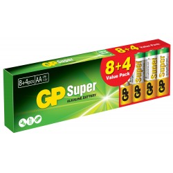 GP Super Batterie Alcaline Stilo AA LR6 1,5V